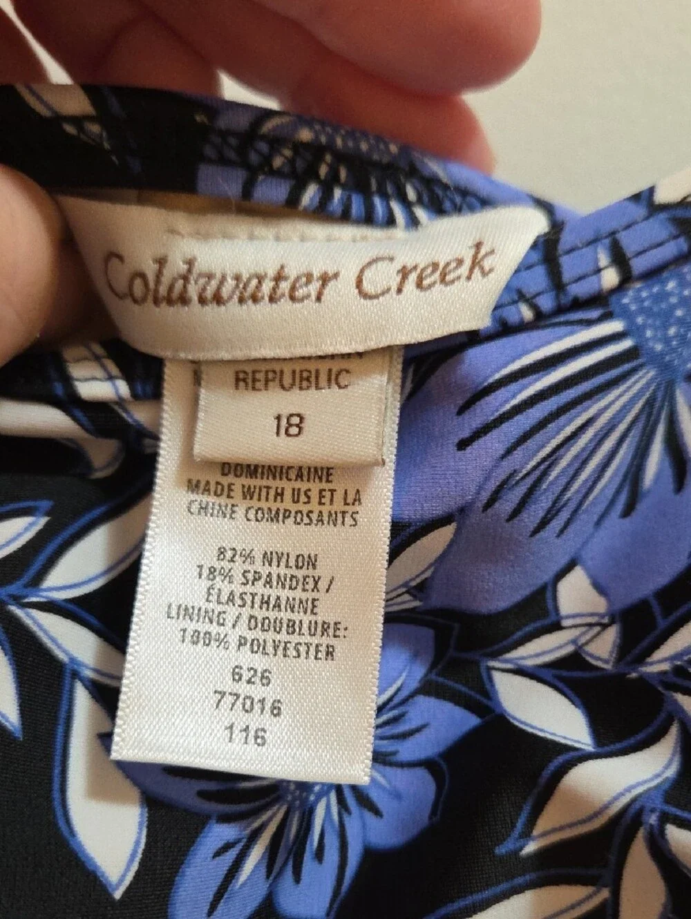 Coldwater Creek Floral Print Swim Dress 18
